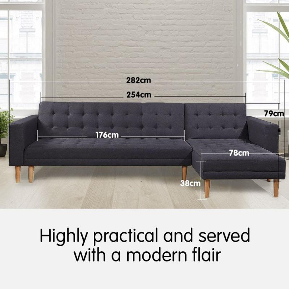 Sarantino Corner Sofa Lounge Couch Modular Furniture Chair Home Pu Leather Chaise White L Shape main image 1