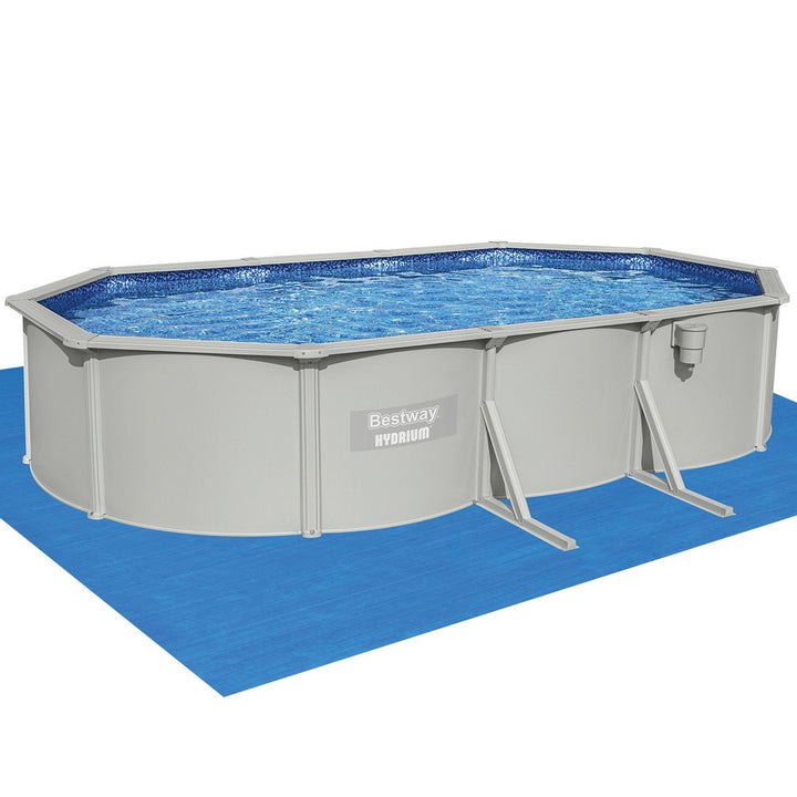 Bestway Swimming Pool 610 x 366cm Steel Frame Round Pool Set w/ Filter Ladder