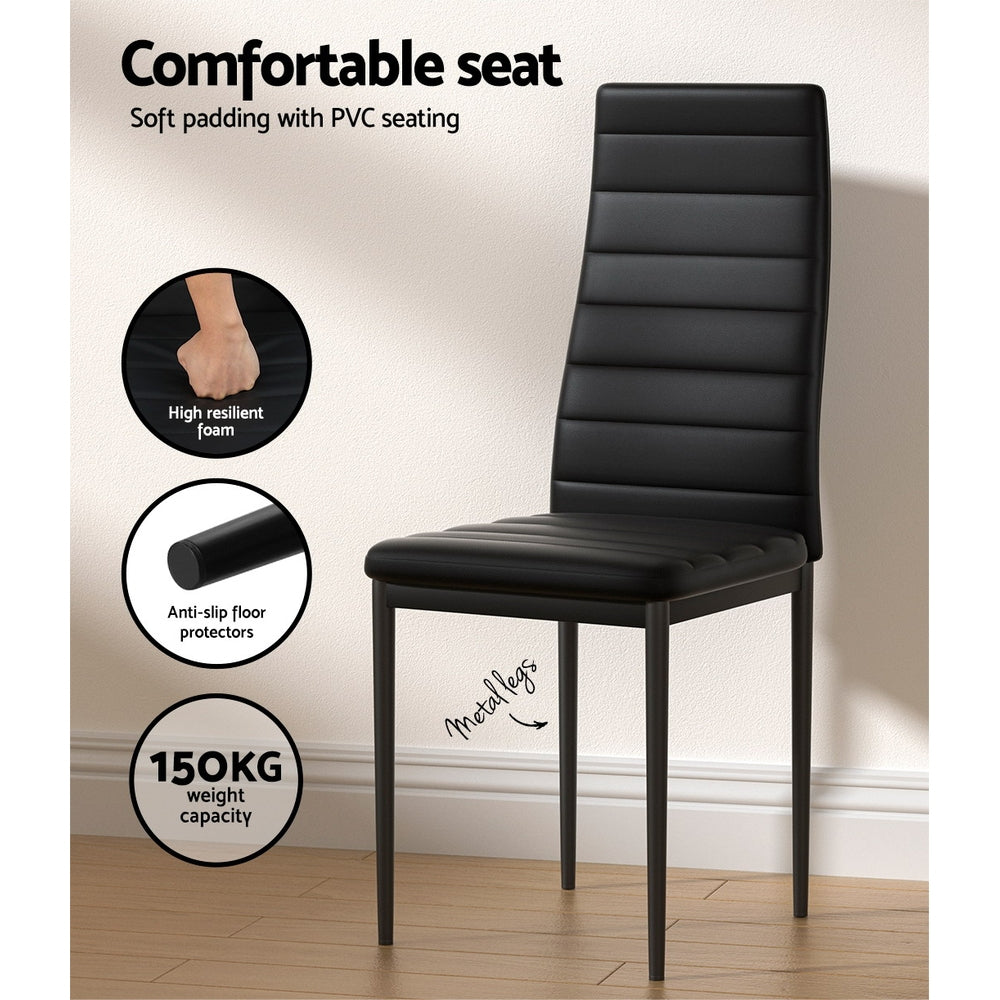 Artiss 7-Piece Dining Set - Black Chairs and Table