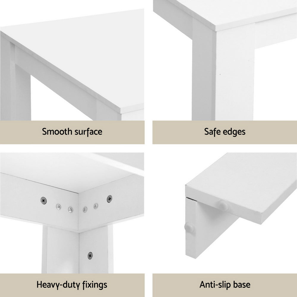 Artiss White Wooden Dining Table Set with 4 Chairs – Modern & Durable