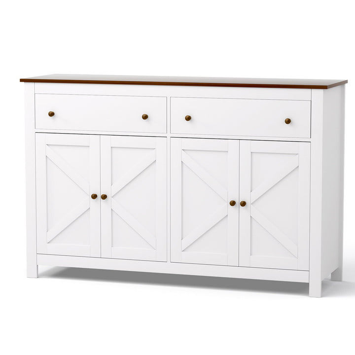 Artiss Buffet Sideboard Storage Cabinet Kitchen Cupboard 2 Drawers 140CM White