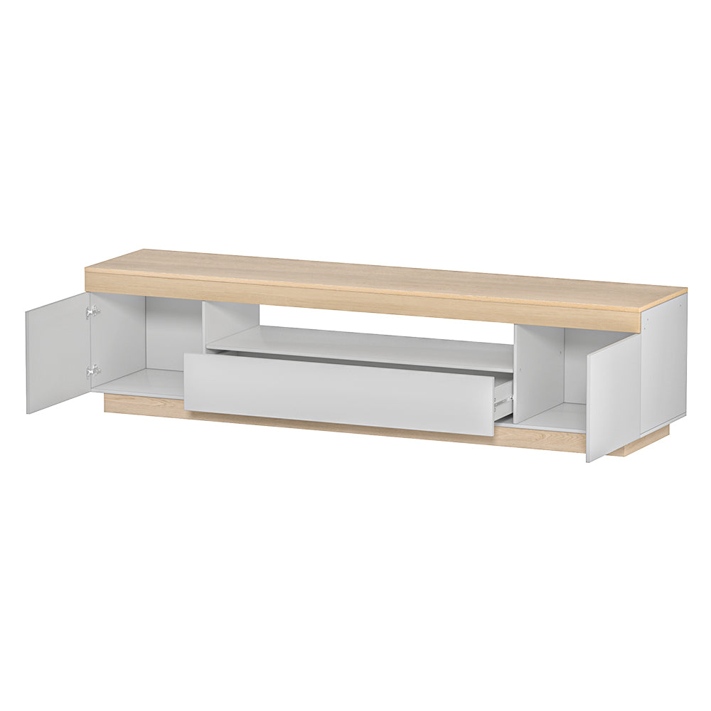 Artiss 180CM TV Cabinet Entertainment Unit Stand - Modern White & Wood Design