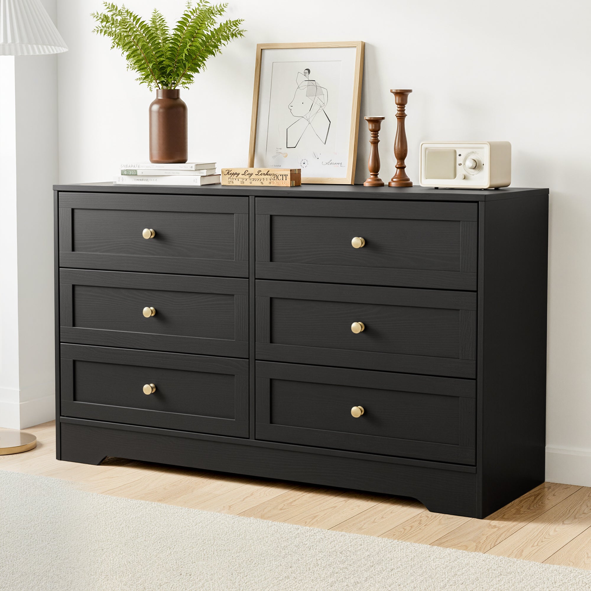 Artiss 6 Chest of Drawers Tallboy Cabinet - LEIF Black