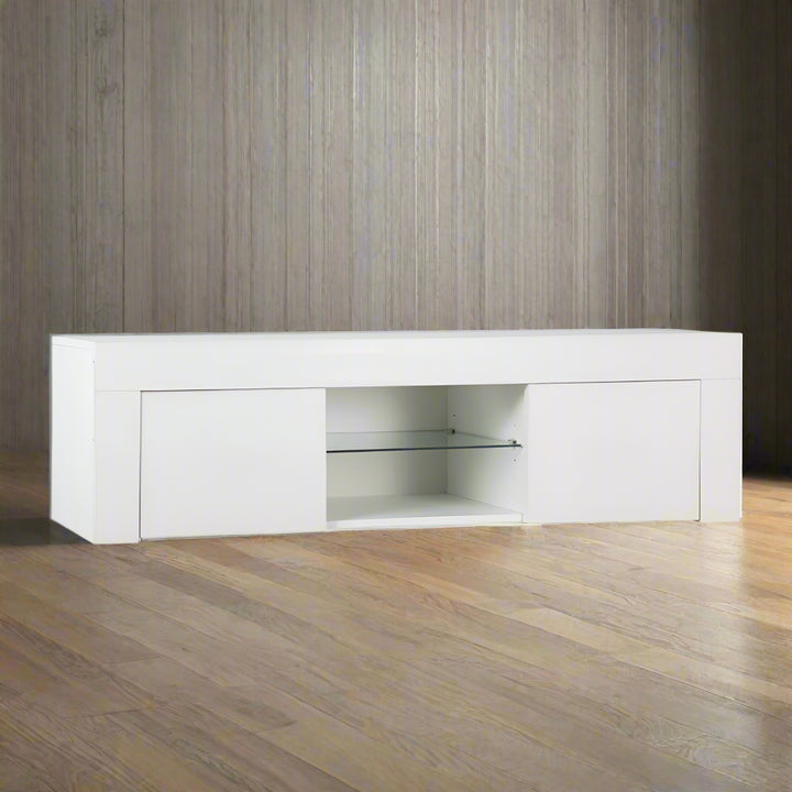 Artiss Entertainment Unit TV Cabinet LED 130cm White Angus
