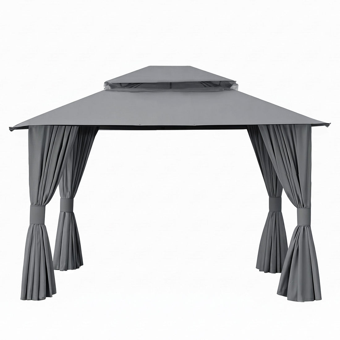 Instahut Gazebo 3x3m Canopy Outdoor Steel Frame Patio Tent Curtains Marquee Grey