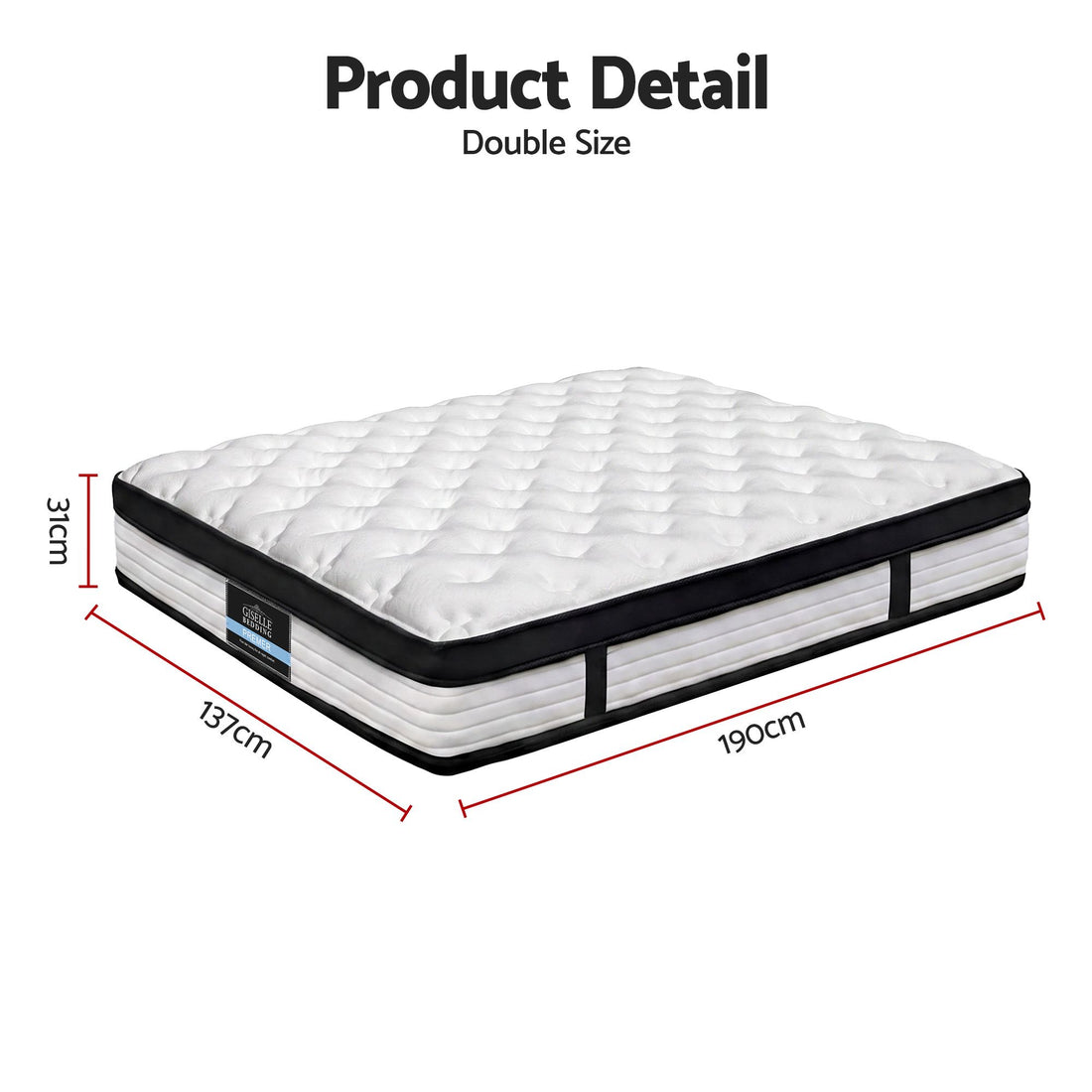 Giselle Bedding 31cm Mattress Euro Top Double