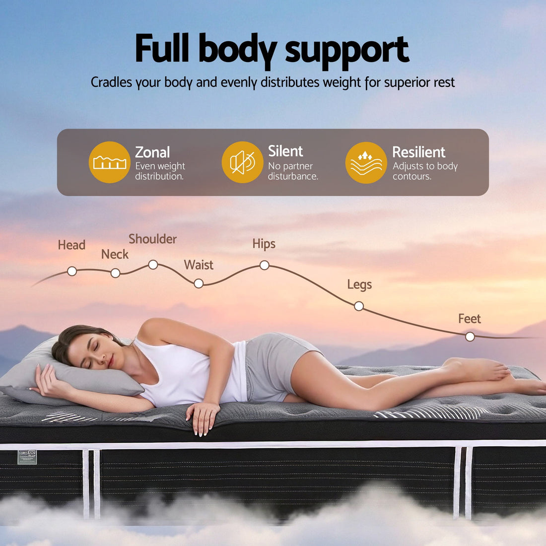 Giselle Bedding 35cm Mattress Graphene Memory Foam Medium Firm Euro Top Mattresses Queen