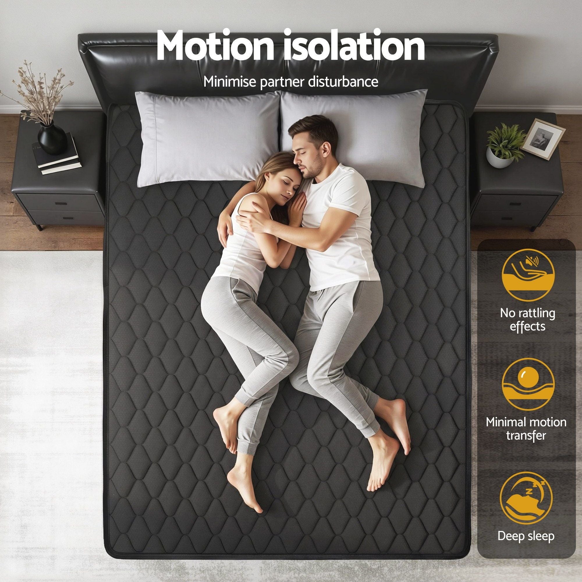 Giselle Bedding Mattress 34cm 5-Zone Pocket Spring Egg-crate Memory Foam Queen