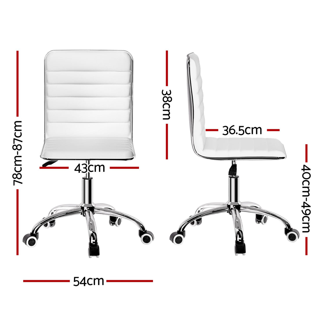 Artiss Office Chair Conference Chairs PU Leather Low Back White