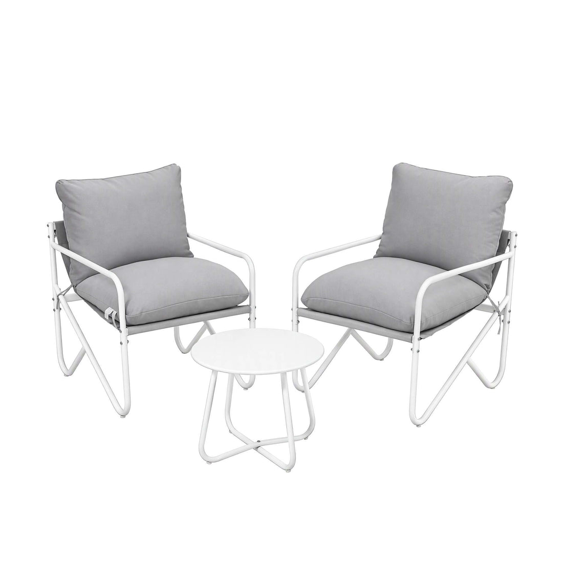 Gardeon Outdoor Bistro Set 3 Piece Patio Furniture Conversation Table and Chairs Grey
