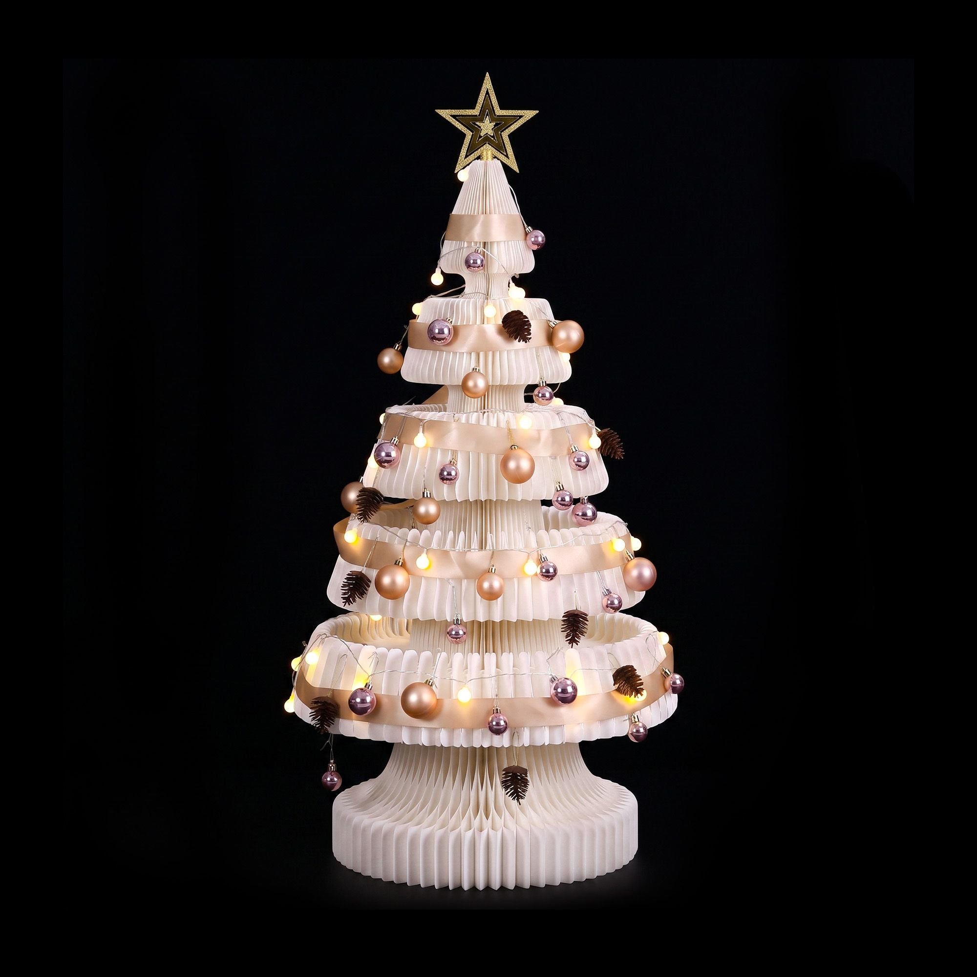 Jingle Jollys Prelit Christmas Tree Decorations 114CM Foldable Quick Setup White