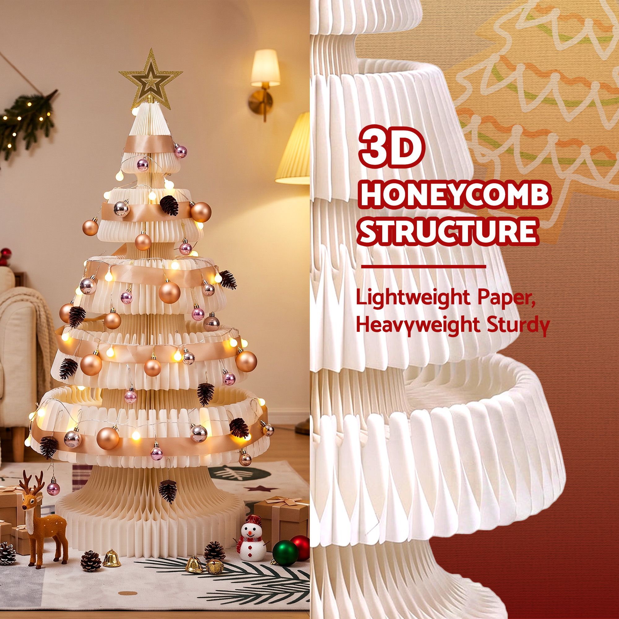 Jingle Jollys Prelit Christmas Tree Decorations 114CM Foldable Quick Setup White