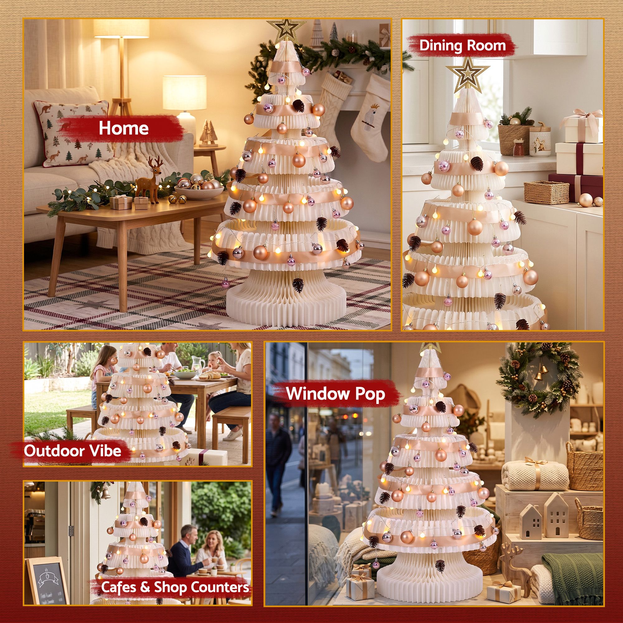 Jingle Jollys Prelit Christmas Tree Decorations 114CM Foldable Quick Setup White