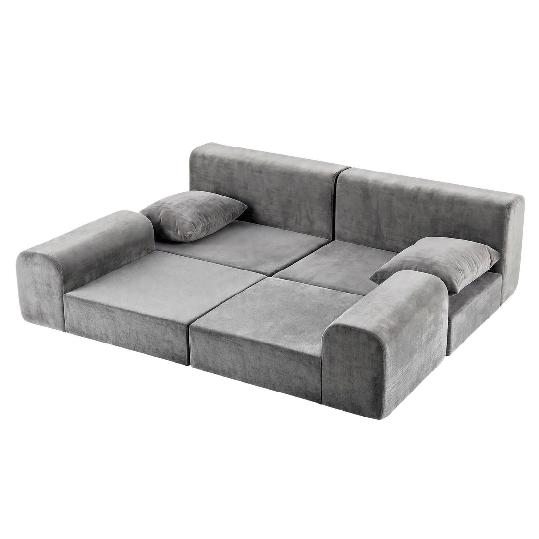 Artiss 5-in-1 Convertible Sofa Bed Floor Mattress Modular Boneless Curved Couch