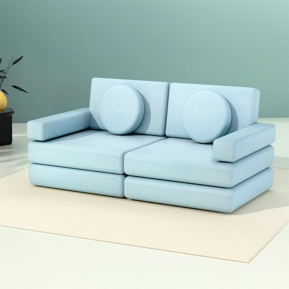 Artiss Sofa Bed 2 Seater Couch Kid Play DIY Modular Lounge Chaise Suite Velvet