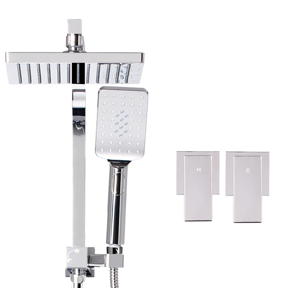 Cefito 8'' Rain Shower Head Set Handheld Square High Pressure wins Tap�Chrome
