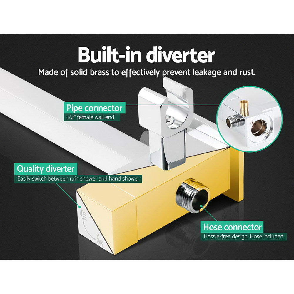 Cefito 8'' Rain Shower Head Set Handheld Square High Pressure wins Tap�Chrome