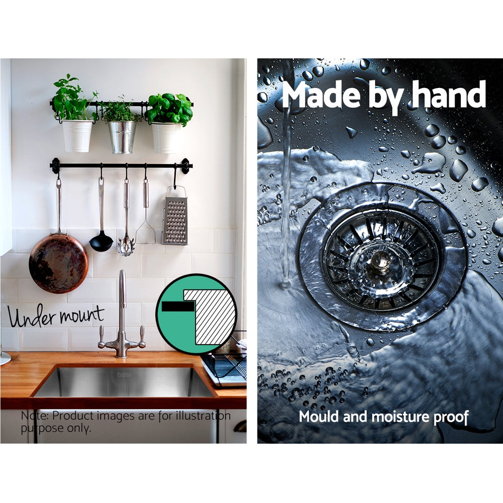 Cefito Kitchen Sink 77X45CM Stainless Steel Basin Double Bowl Silver