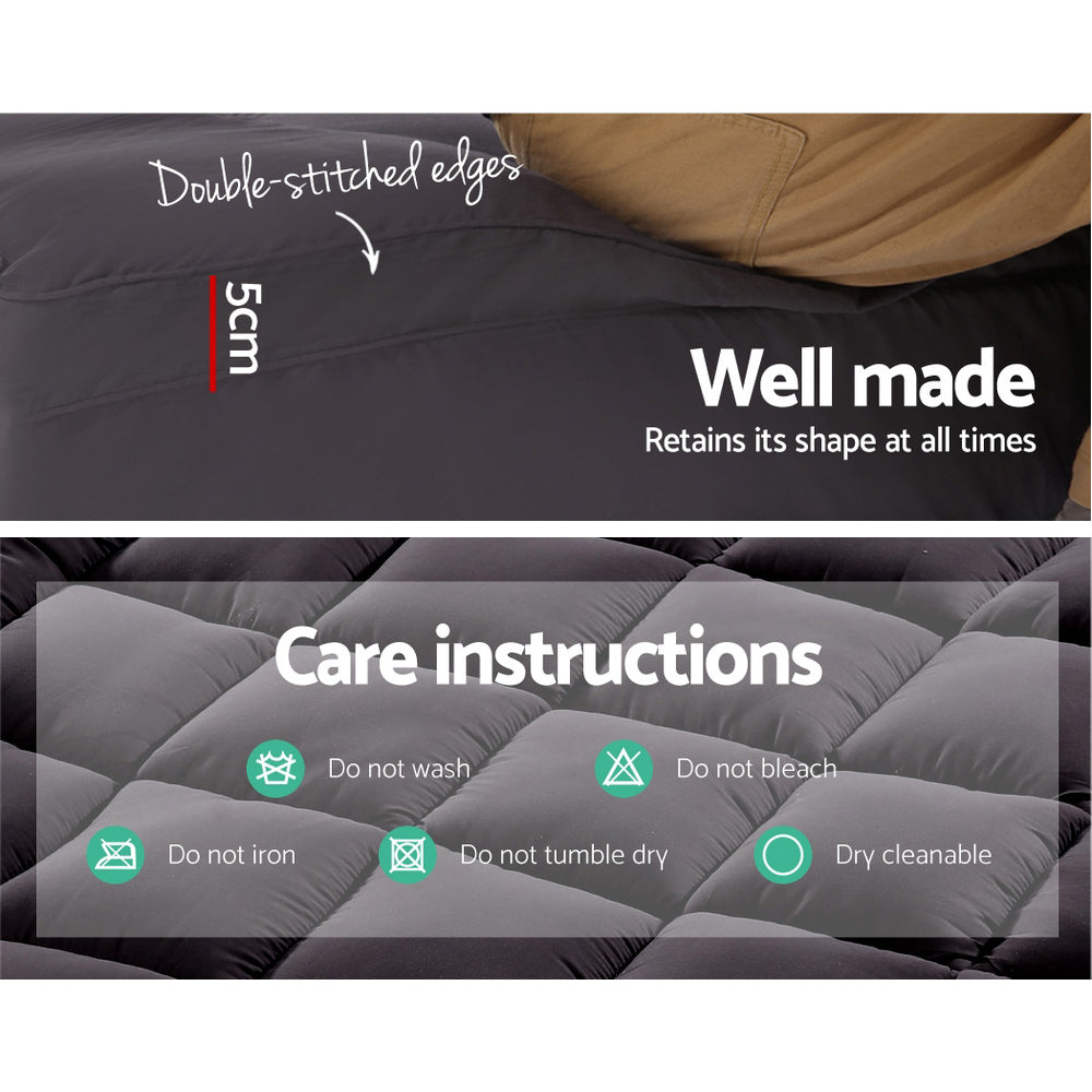 Giselle Bedding King Single Bamboo Charcoal Mattress Topper