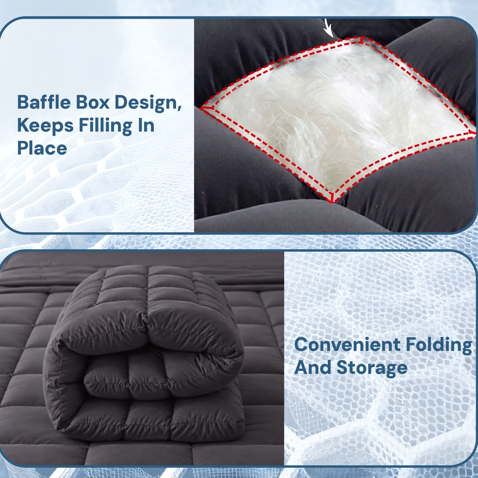 Giselle Bedding King Single Bamboo Charcoal Mattress Topper