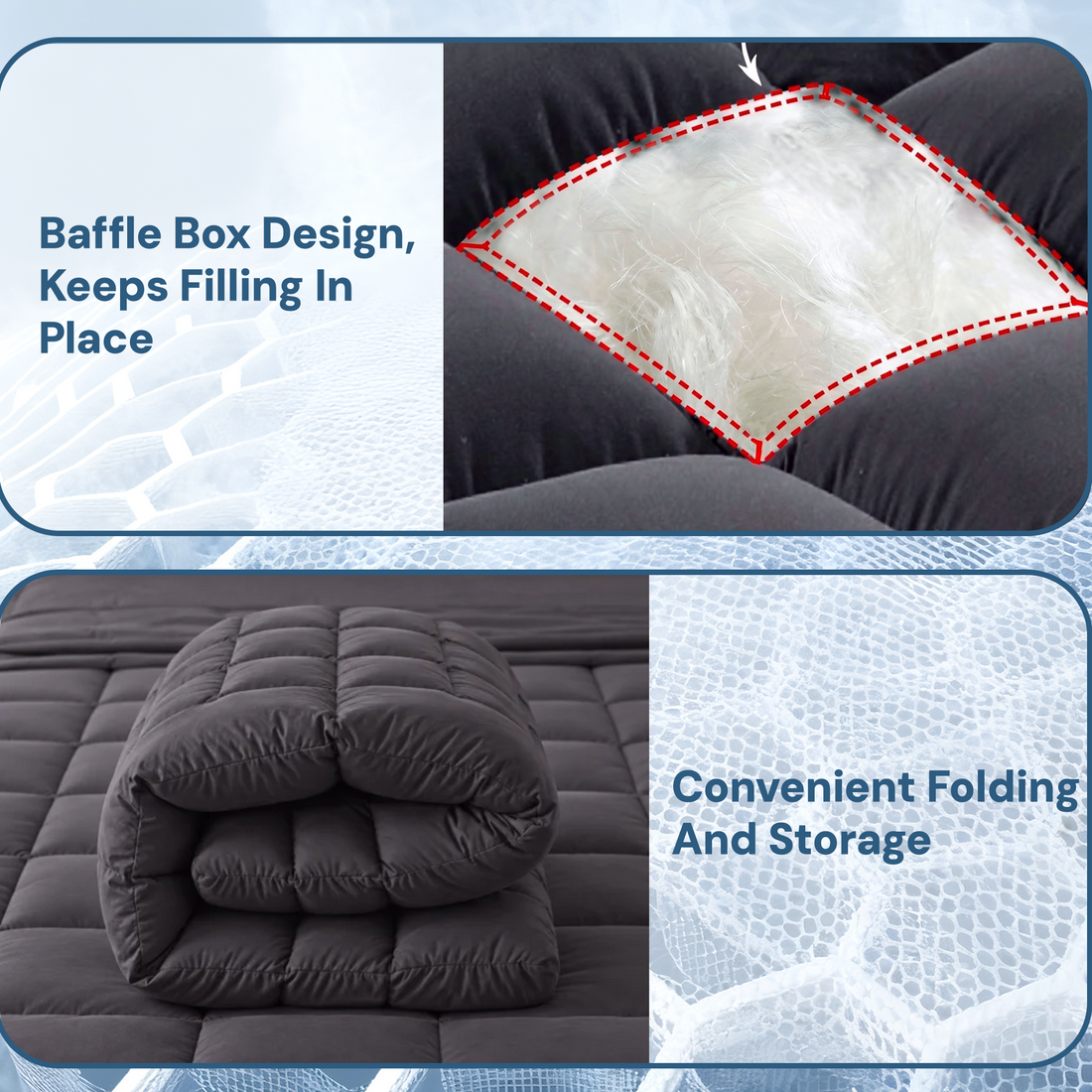 Giselle Bedding King Single Bamboo Charcoal Mattress Topper