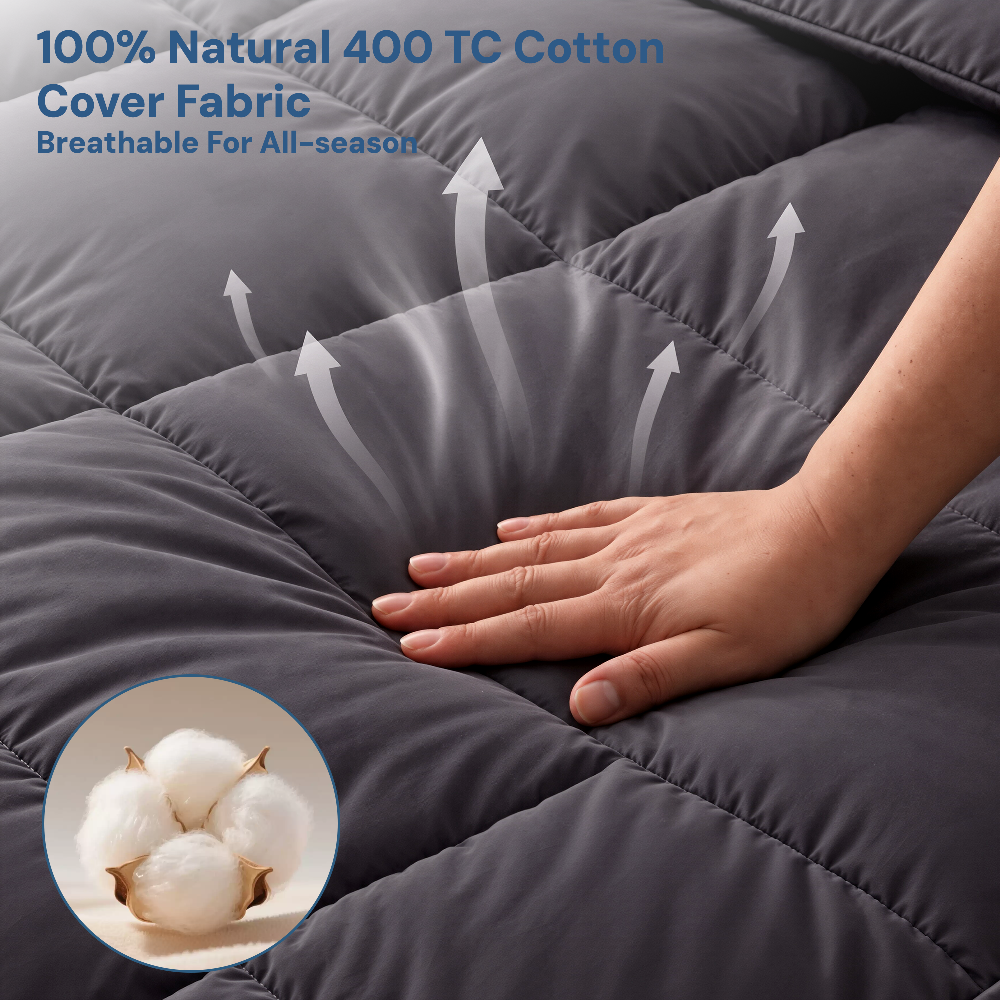 Giselle Bedding King Single Bamboo Charcoal Mattress Topper