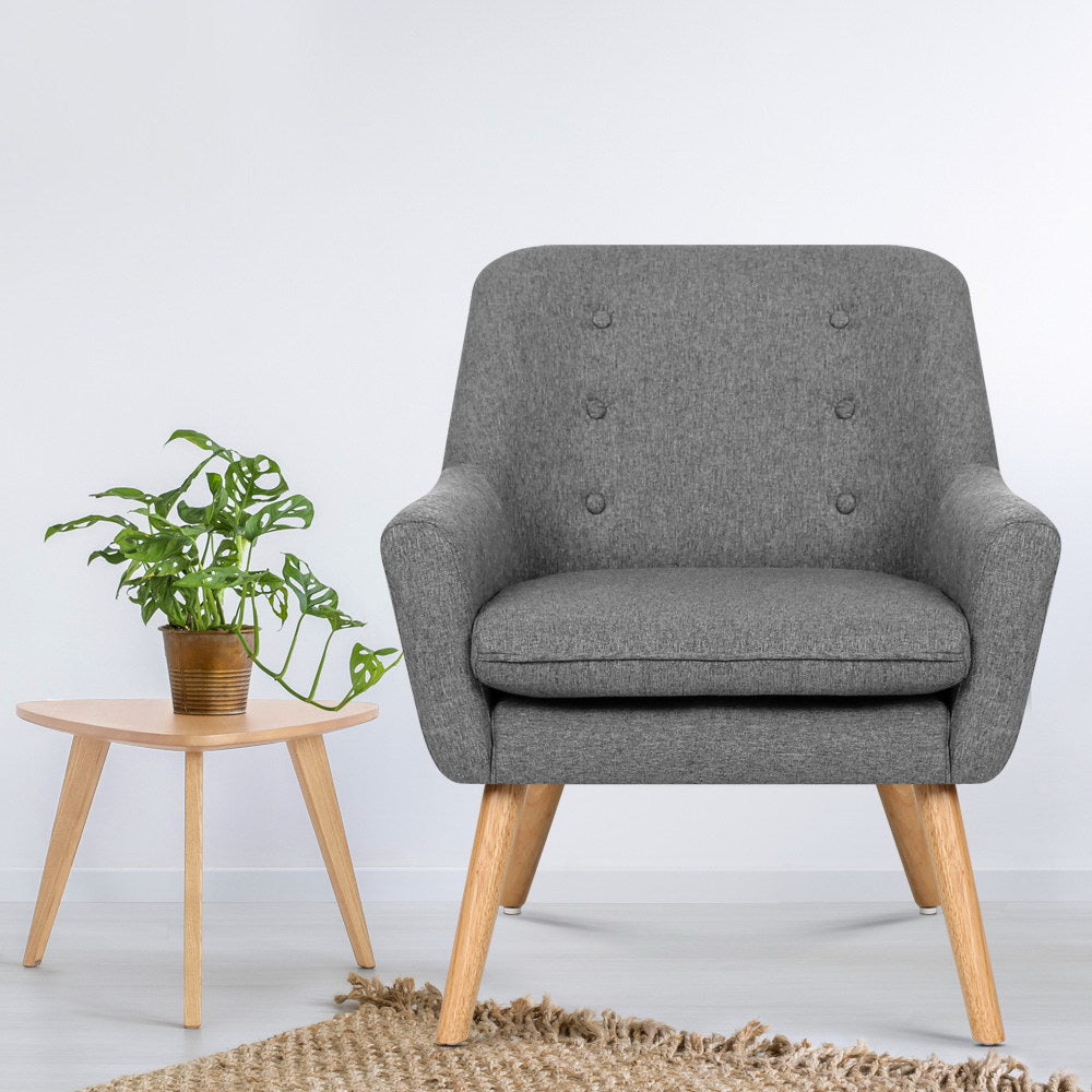 Artiss Fabric Dining Armchair - Grey