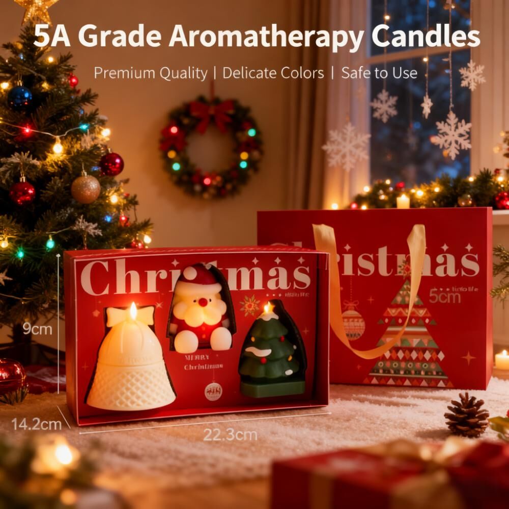 Christmas gift Christmas Aromatherapy Candle Set - 5A Grade Santa, Tree & Bell Scented Candles for Festive Gifting in Australia