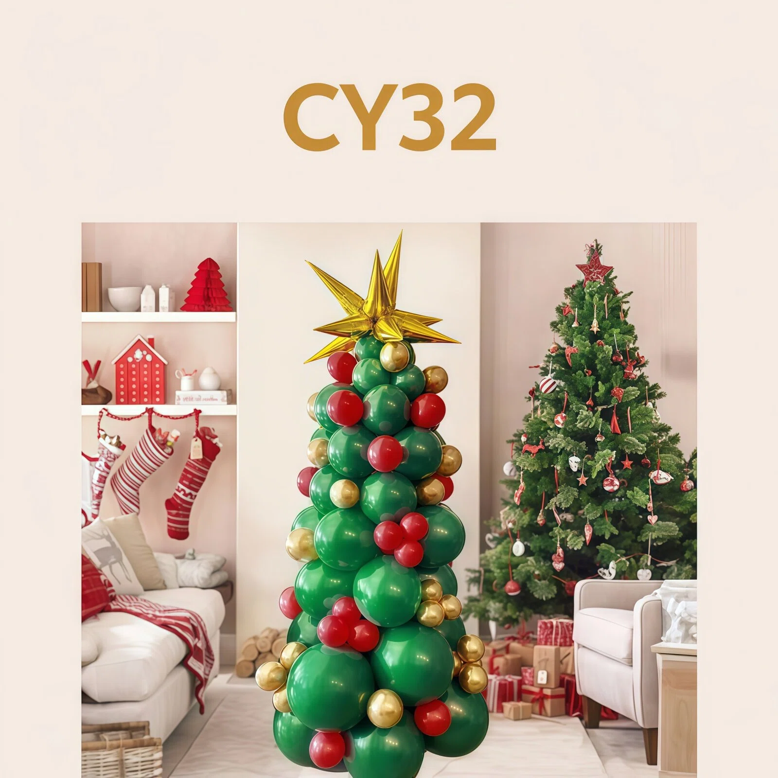 Christmas Balloon 2-Pack Combo: Latex & Foil Holiday Decor | Arch & Tree Sets for 2025 Christmas