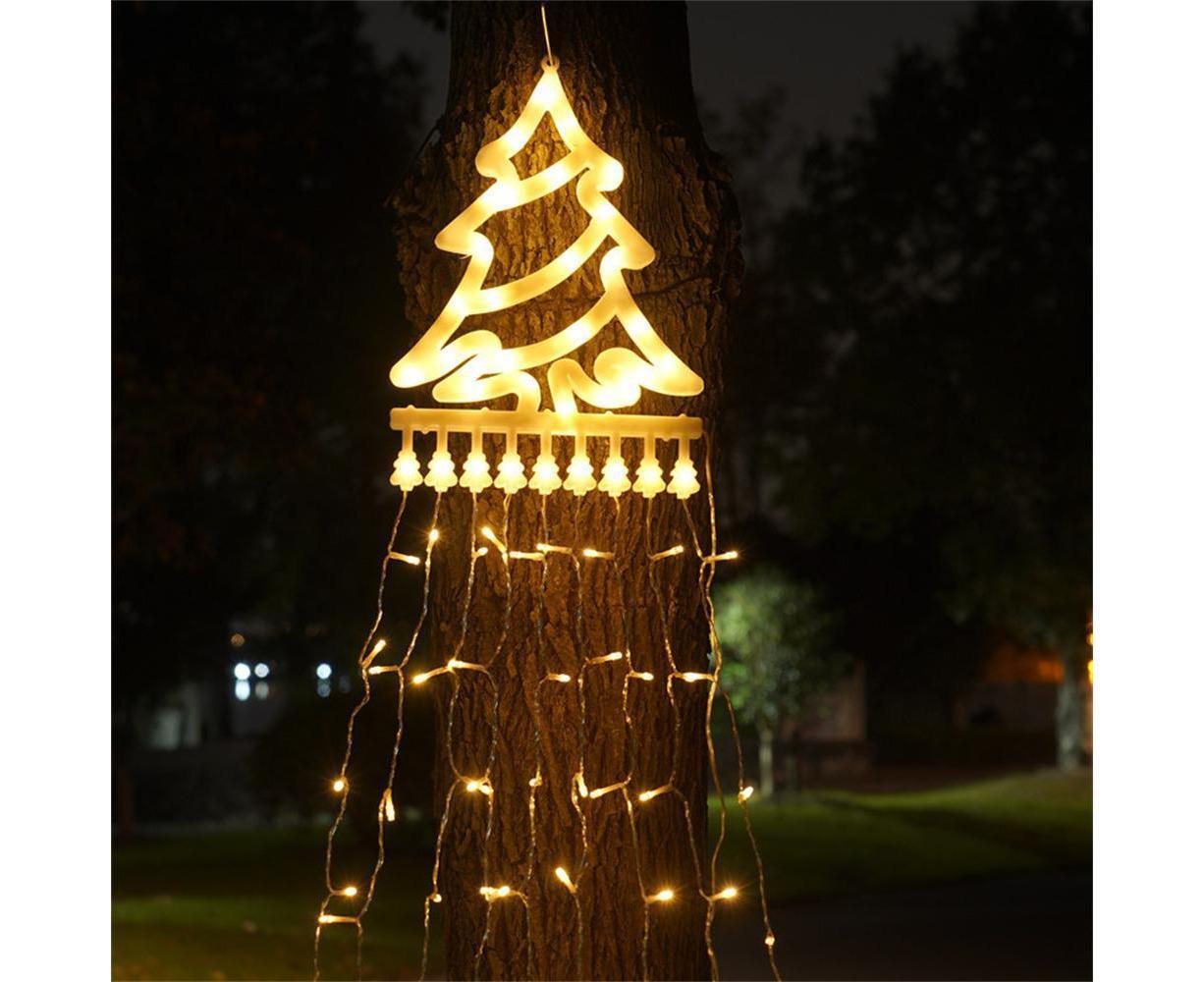 350 LED Solar Waterfall String Light Fairy Xmas Tree Hanging Decor Outdoor - Warm White