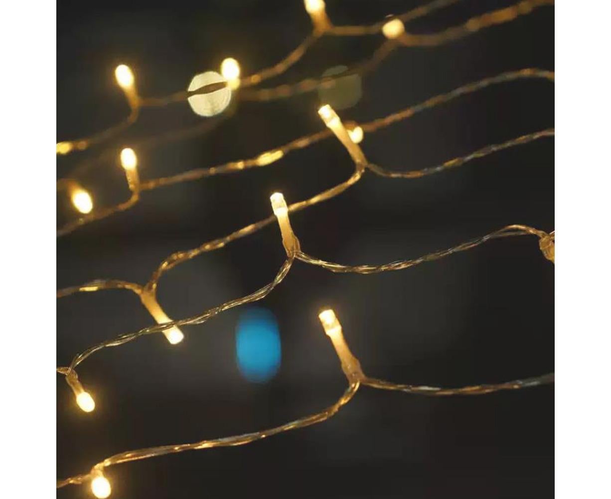 350 LED Solar Waterfall String Light Fairy Xmas Tree Hanging Decor Outdoor - Warm White