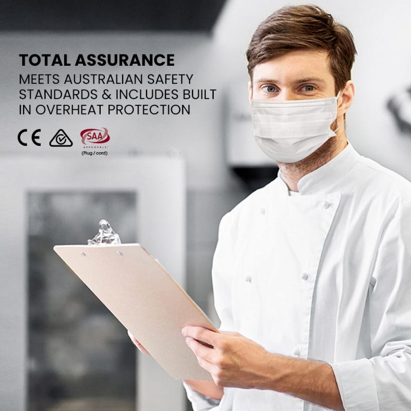 THERMOMATE Commercial Electric Griddle TH-G06, 4400W 73x40cm Half Ribbed Dual Surface