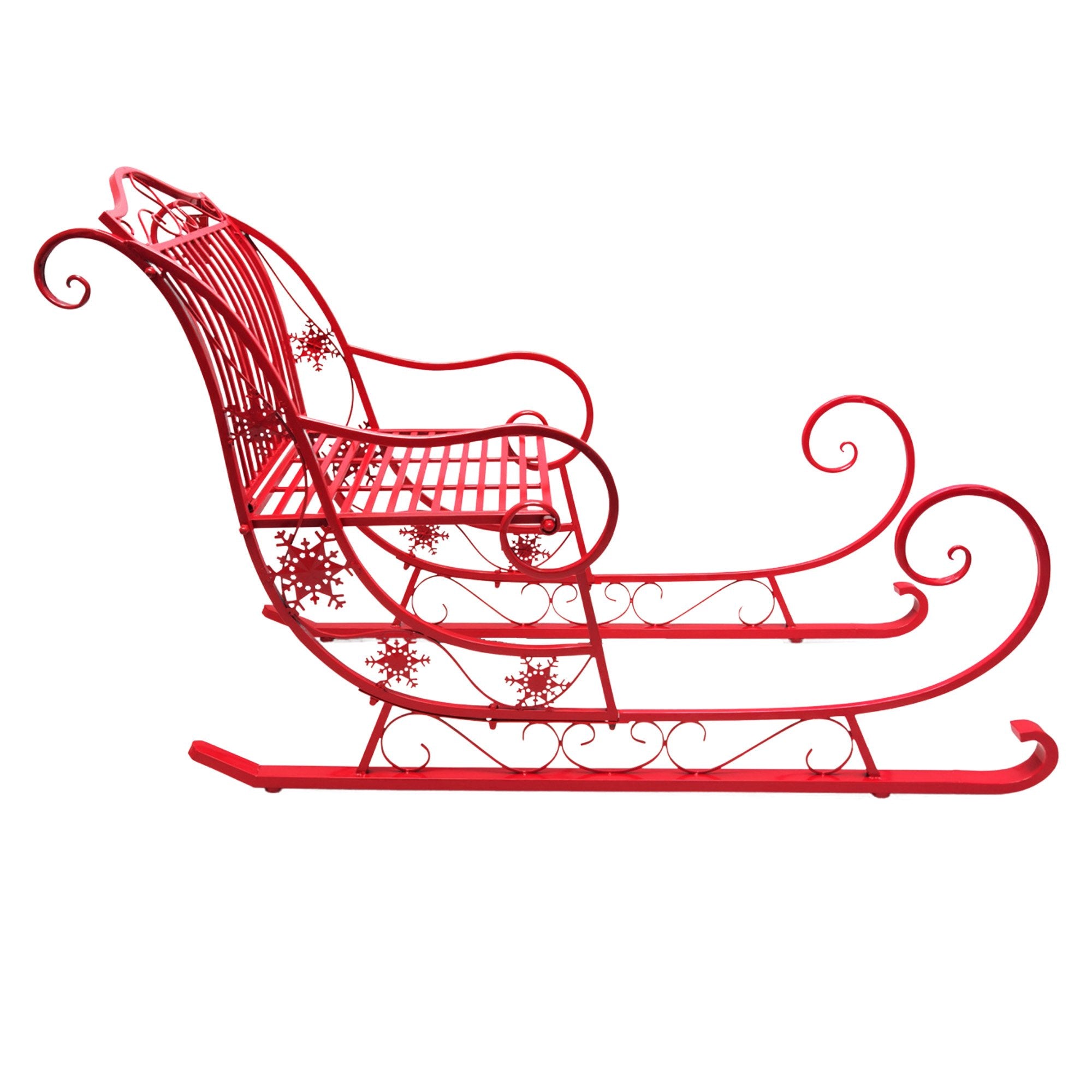 Christabelle Christmas Sleigh With Red Finish - Metal 150cm