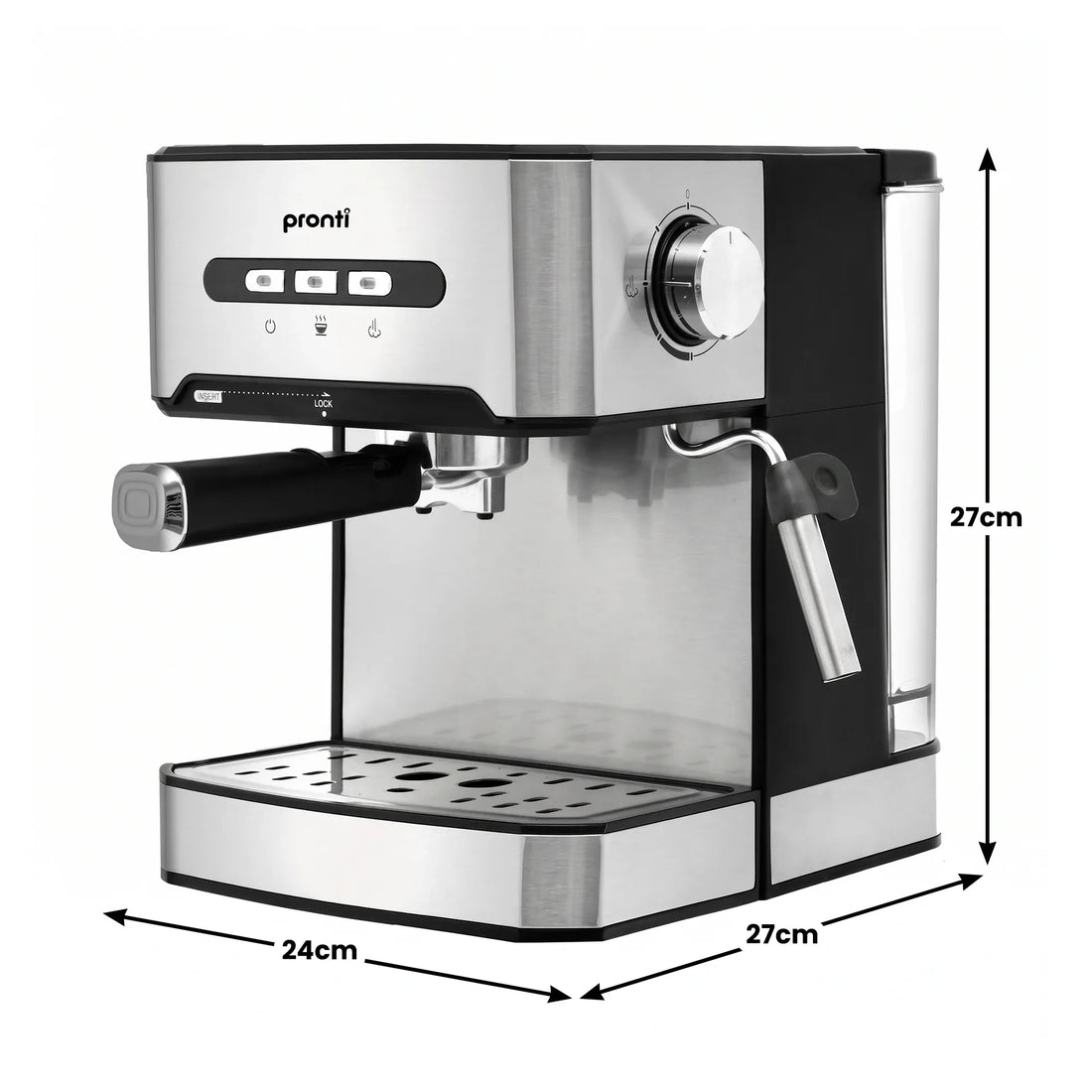 Pronti 1.6L Automatic Coffee Espresso Machine with Steam Frother