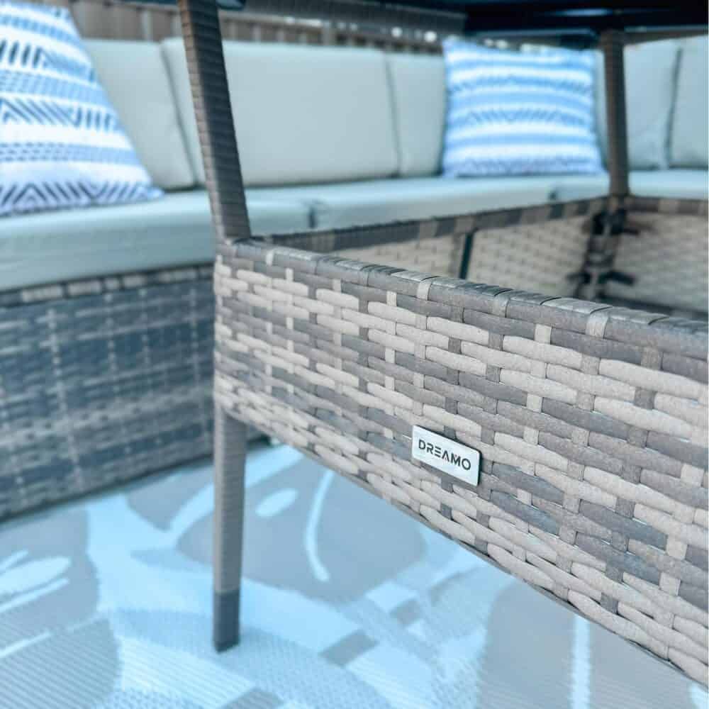 8PC Outdoor Dining Set Wicker Table &amp; Chairs-Grey