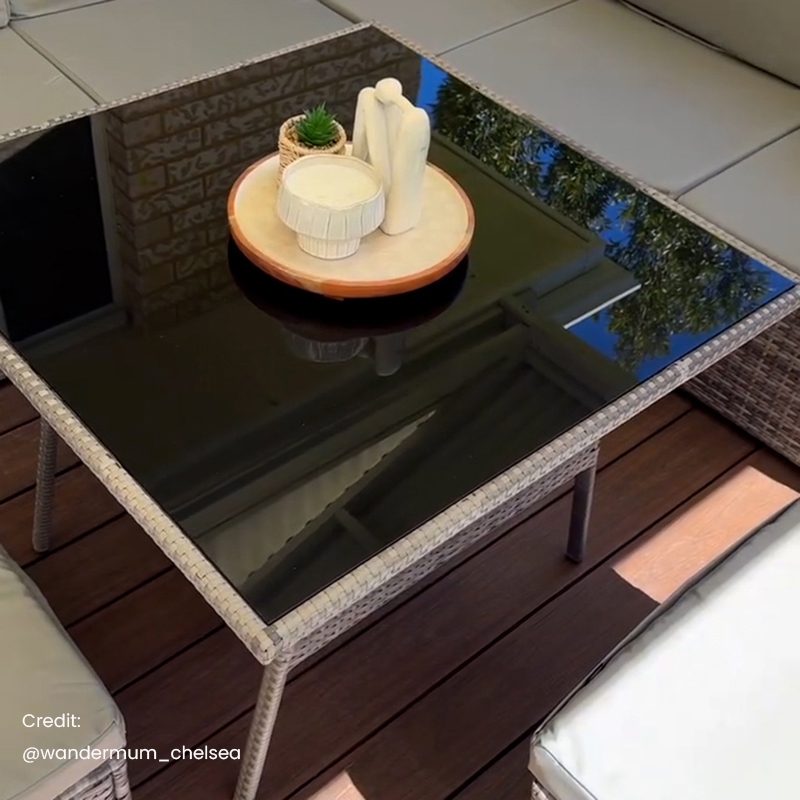 8PC Outdoor Dining Set Wicker Table &amp; Chairs-Grey