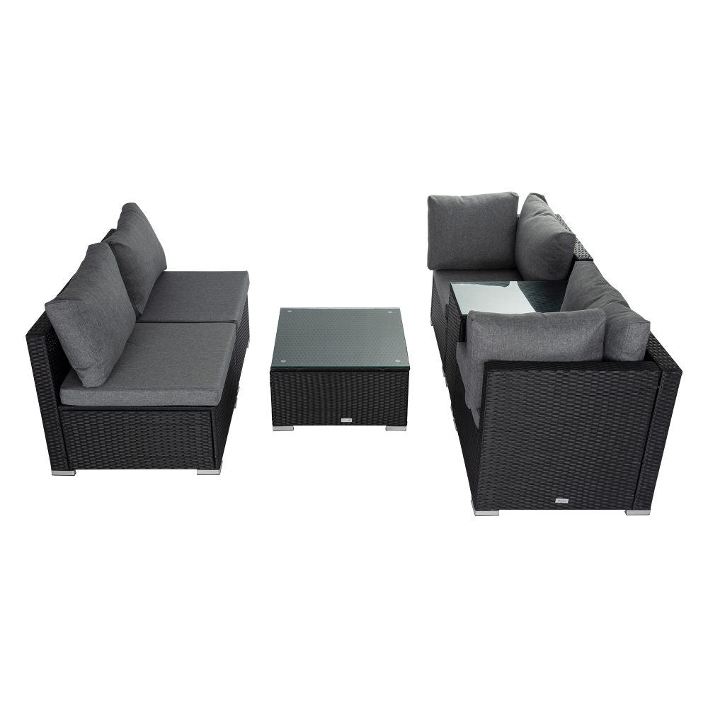 Modular Outdoor Lounge Set-9pcs Sofa and Coffee Table