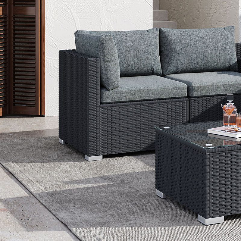 Modular Outdoor Lounge Set-9pcs Sofa and Coffee Table