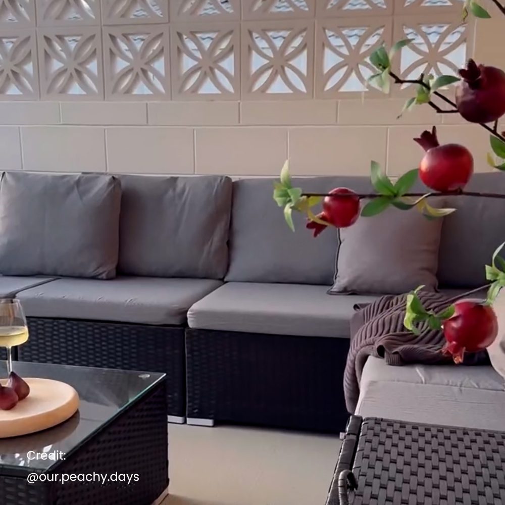 Modular Outdoor Lounge Set-9pcs Sofa and Coffee Table