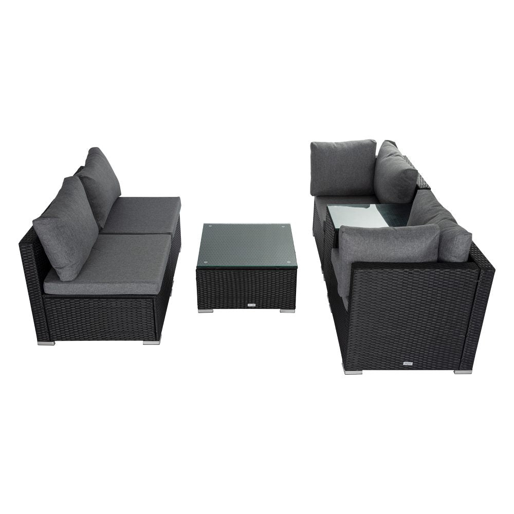 Modular Outdoor Lounge Set-9pcs Sofa and Coffee Table