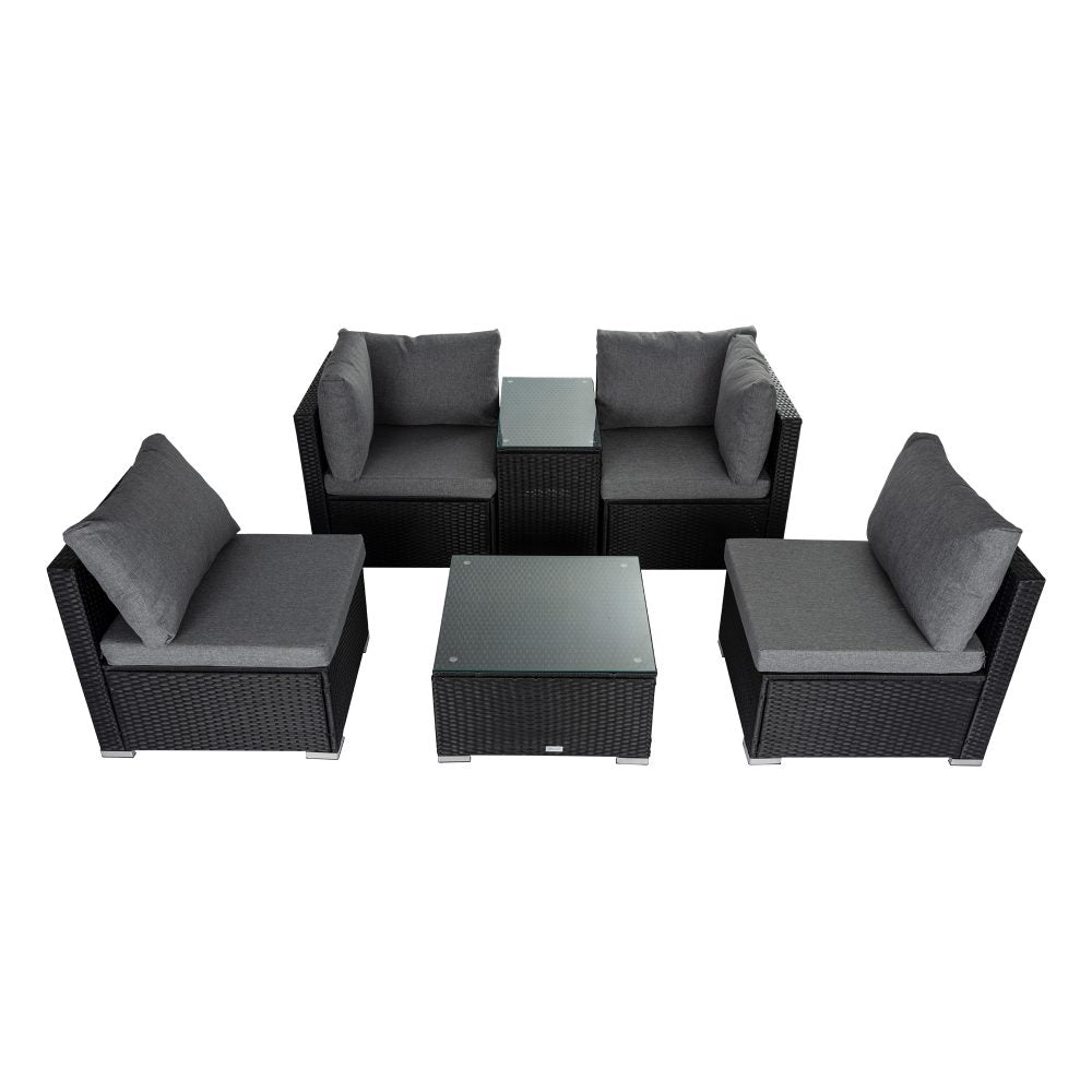 Modular Outdoor Lounge Set-9pcs Sofa and Coffee Table