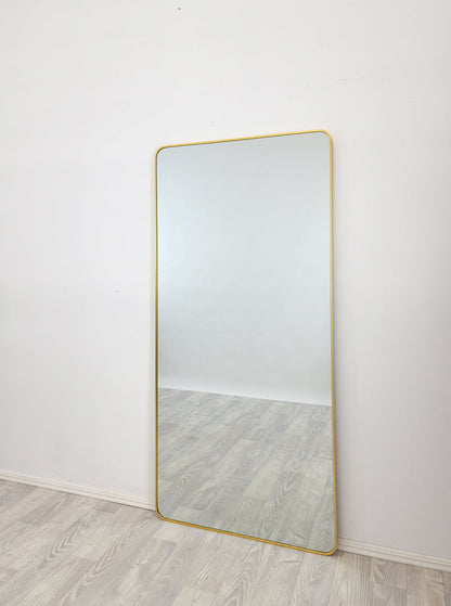 Gold Metal Rectangle Mirror - Medium 80cm x 170cm