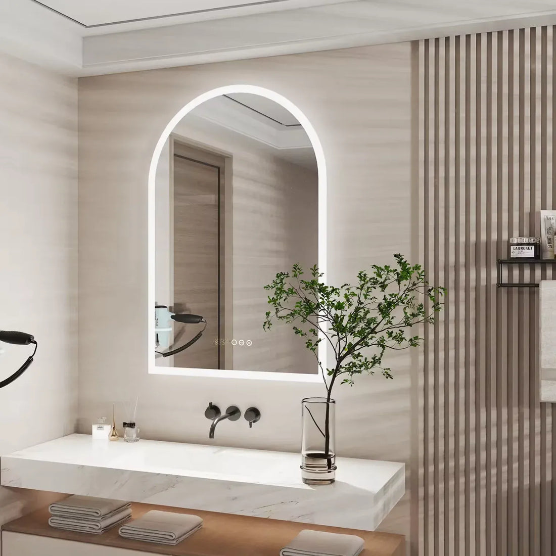 Interior Ave - 90 x 60cm Arched LED Bathroom Mirror