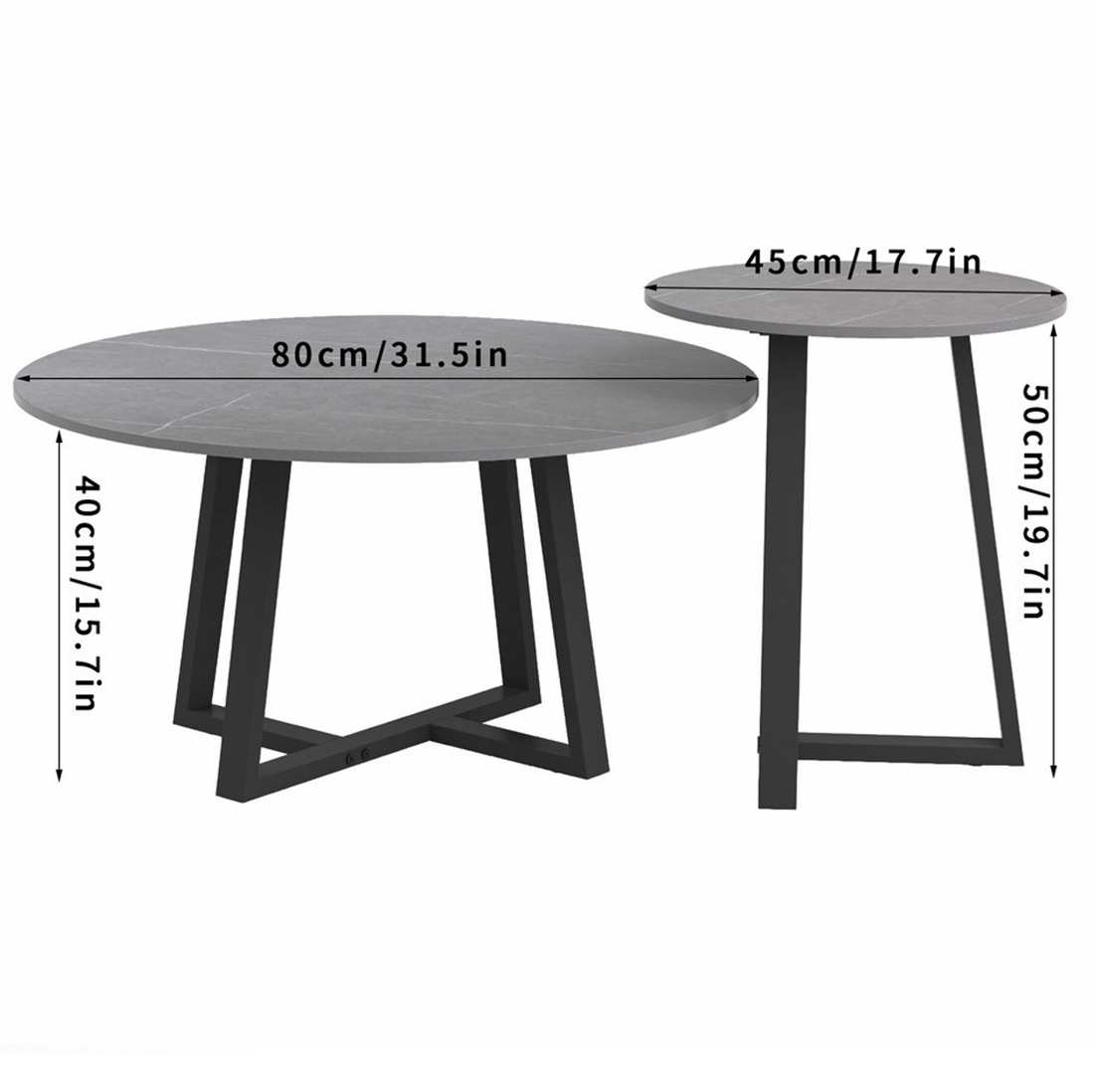 Interior Ave - Broadway Two Tier Coffee Table Set - Stone Grey