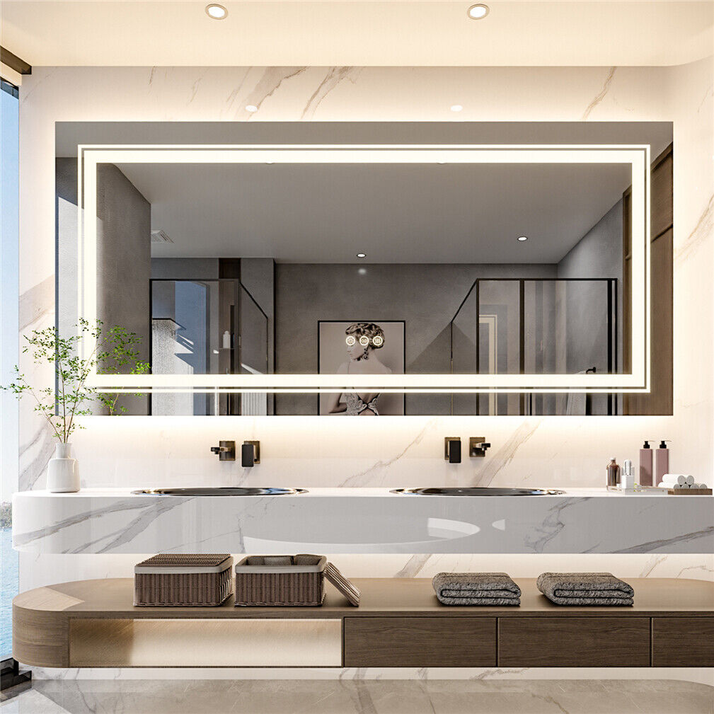Interior Ave - 120 x 80cm Rectangle Frameless LED Bathroom Mirror