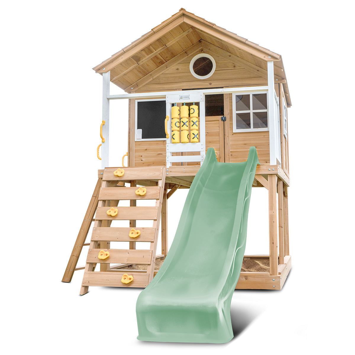 Lifespan Kids Warrigal Cubby House with 2.2m Slide (Pastel Green)