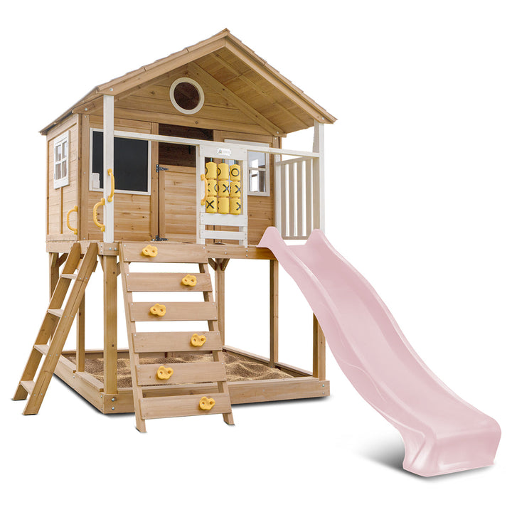 Lifespan Kids Warrigal Cubby House with 2.2m Slide (Pastel Pink)