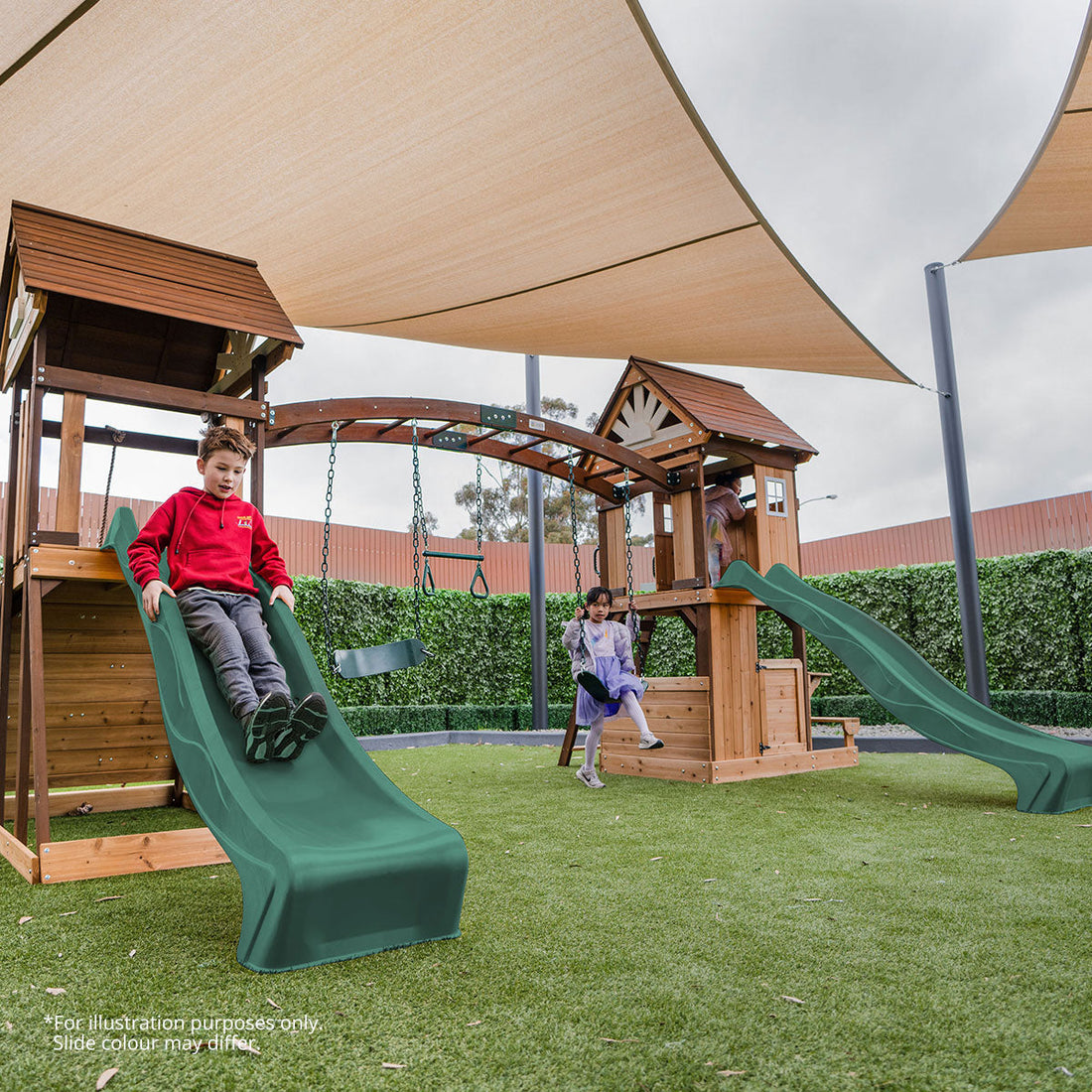 Lifespan Kids Armadale Swing Set & Play Centre with Two 2.2m Slide (Pastel Pink)