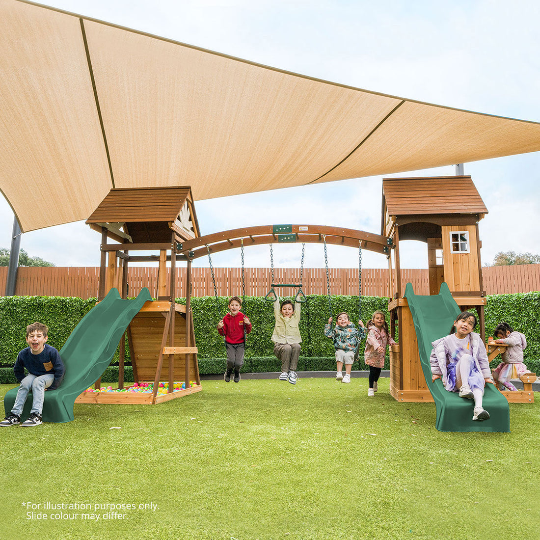 Lifespan Kids Armadale Swing Set & Play Centre with Two 2.2m Slide (Yellow)
