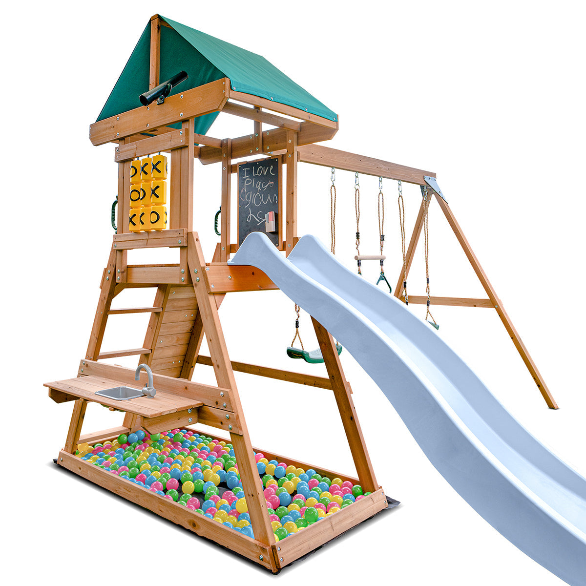 Lifespan Kids Birmingham Swing Set & Play Centre with 2.2m Slide (Pastel Blue)
